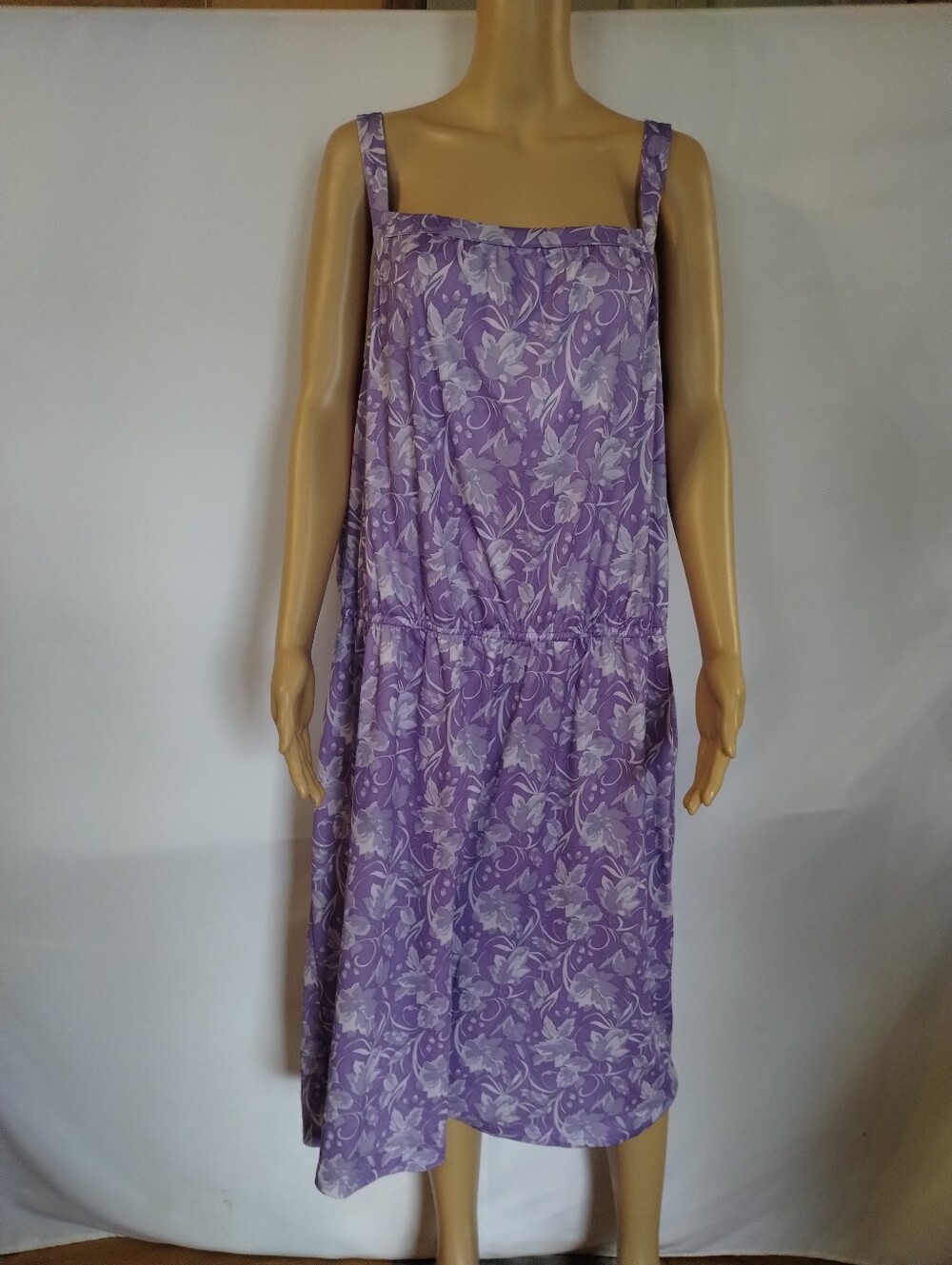 Anthony Richards Purple Floral Sleeveless Dress 3X Plus Size Cottagecore Midi